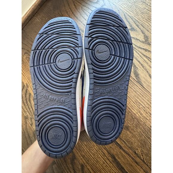 Nike Kids Court Borough Low Craft Navy Orange White Sz 2 NEW Missing 1 Insole - Picture 4 of 14